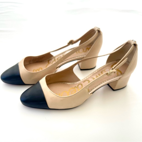 Sam Edelman Shoes - Sam Edleman Leah cap toe pumps black tan size 7.5 shoes sling backs